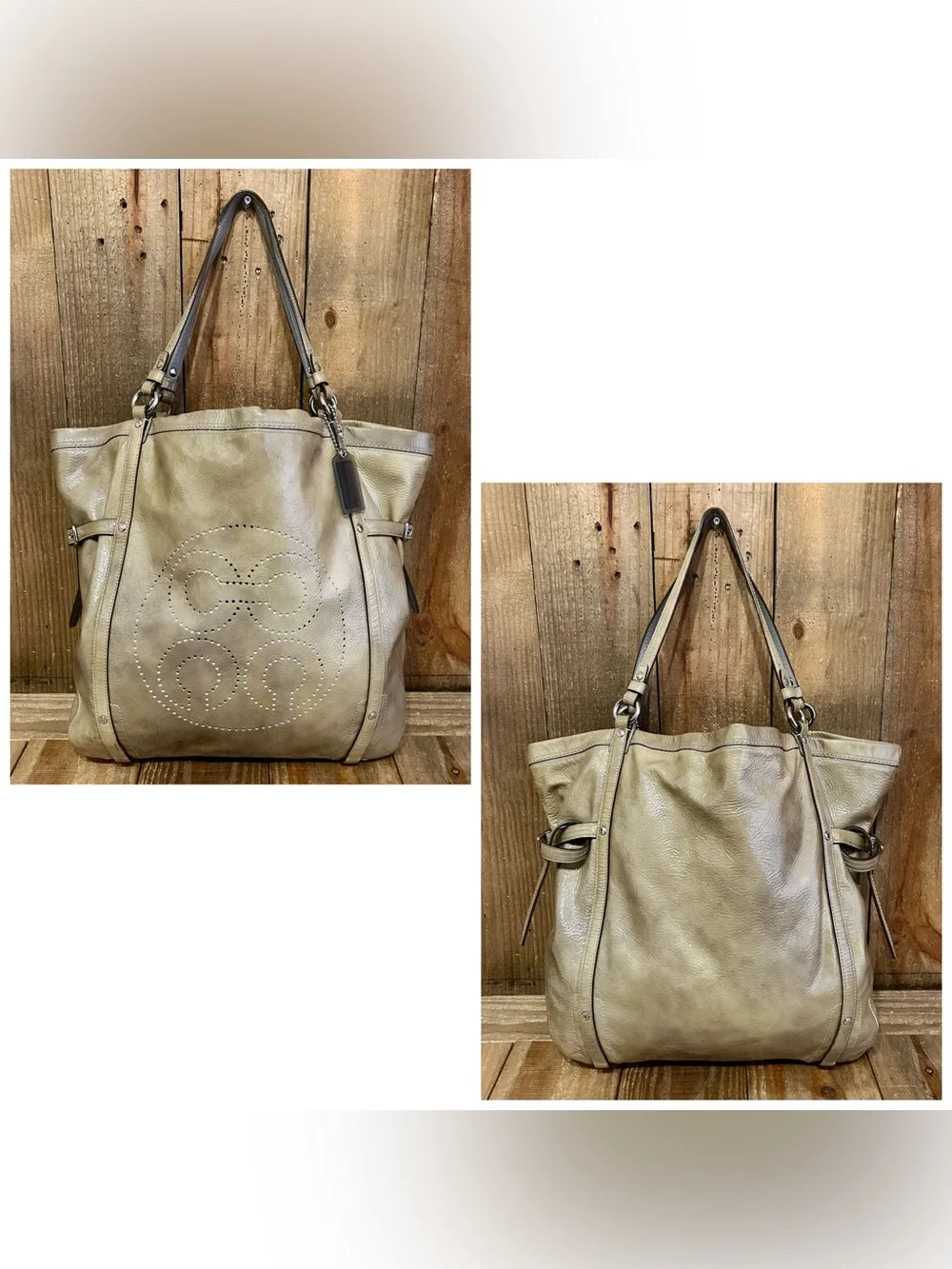 Coach. 3 Piece: Audrey Andie Cinched Tote Bag with Free Dust Bag and Bag Scarf. - Picture 3 of 16